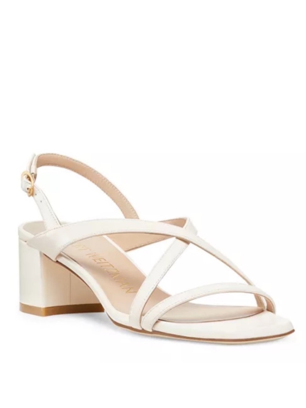 Stuart Weitzman Oasis Maui Leather Slingback Sandals Kitten Heel Seashell 8 $475